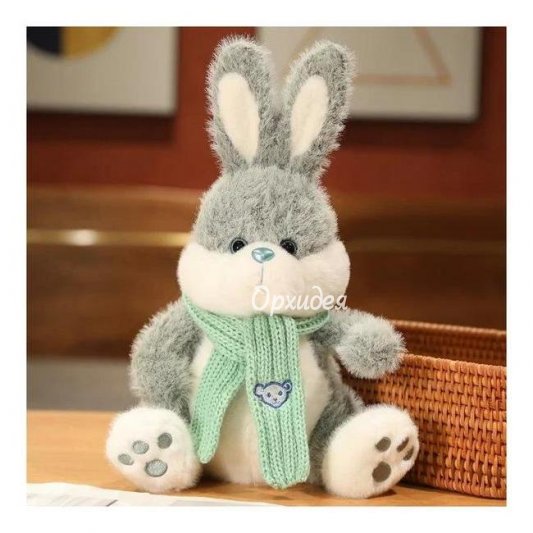 Мягкая игрушка заяц с шарфом