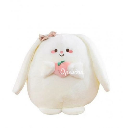 Мягкая игрушка зайка с персиком